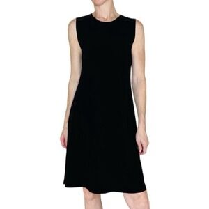 NORMA KAMALI Basic Black Front Pocket Knee-Length Sleeveless Dress Athleisure M